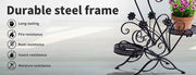 Levede Plant Stand Outdoor Indoor Metal Flower Pots Rack Corner Planter Shelf.