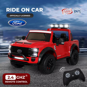 Kids Ride On Car Licensed Ford Super Duty 50W Electric Toy Remote Control Red