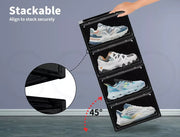 Stacked Shoe Box Acrylic Sneaker Display Case Magnetic Door Anti-oxidation