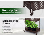 Levede Plant Stand 3/4/5 Tiers Outdoor Indoor Metal Flower Rack Garden Shelf
