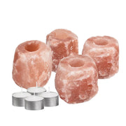 4x Himalayan Salt Lamp Tealight Candle Holder Decor Natural Crystal Ionizer Home