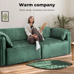 Levede Sofa Floor Couch 3-Seater Leathaire Italian Casablanca Living Room Lounge