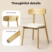 Levede 2x Dining Chairs Kitchen Chair PU Leather Rubberwood Frame Cafe Lounge
