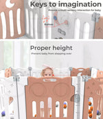 Bopeep Kids Baby Playpen Dog Foldable Large Safety Gate Toddler Fence 18 Panels
