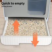Pawz Fully Enclosed Cat Litter Box Mat Kitty Toilet Odour Control Basin Blue