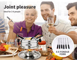 Toque Classic Fondue Set 12pcs Stainless Steel Cheese Chocolate Dipping  6 Forks