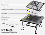Fire Pit BBQ Grill Pits Outdoor Fireplace Camping Portable Garden Patio Heater