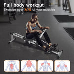 Centra Hydraulic Rowing Machine 12 Levels Resistance Cardio Exercise Fit Home