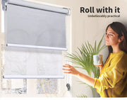 Roller Blinds Blackout Blockout Curtains Double Window Sunshade Mordern Shades