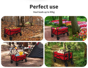 Lambu Garden Trolley Cart Foldable Picnic Wagon Outdoor Camping Trailer Red