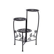 2X Wrought Iron Outdoor Indoor Flower Pot Plant Stand Garden Metal Corner Shelf