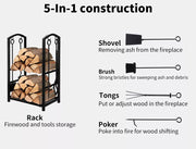 Traderight Firewood Rack 4 Fireplace Tool Log Wood Steel Large Holder Storage