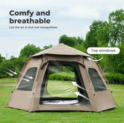 Instant Pop up Tent Auto Family Camping Canopy Shelter 5-8 Person Ground Mat