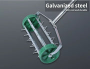Lawn Aerator Roller Scarifier Rolling Steel Spike Tool Garden Yard Farm Grass