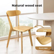 Levede 2x Dining Chairs Wooden Kitchen Chair Natural Lounge Cafe Restaurant