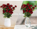 Lambu Artificial Flowers In Vase Silk Rose Bouquet Bunch 7Heads X6 Wedding Decor