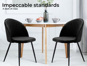 Levede 2x Dining Chairs French Provincial Kitchen Cafe  Upholstered Navy