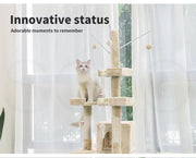 Pawz Cat Tree Scratching Post Scratcher Tower Condo House Furniture Cream 210cm