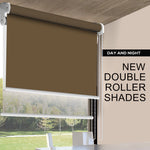 Roller Blinds Blackout Blockout Curtains Double Window Sunshade Mordern Shades