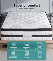 Dreamz Spring Mattress Bed Pocket Egg Crate Foam Medium Firm Double Size 35CM