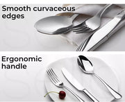 Cutlery Set Stainless Steel Knife Fork Spoon Kitchen Tableware Set Silver 120PCS