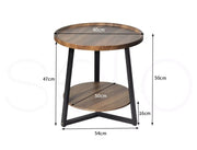 Levede Side Table Coffee Bedside Tables Nightstand Storage Steel Legs 60cm Dia.