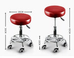 Levede Salon Stool Swivel Barber Stools Bar Chairs Lift Hairdressing Round Red