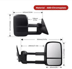 Galvan 2x Extendable Towing Mirrors Black for Toyota Landcruiser LC 100 98-07