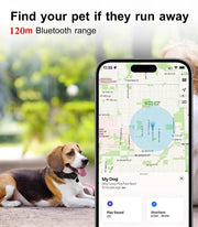 Pawz Bluetooth Pet Tracker Collar Dog Locator GPS Smart Waterproof 120m Black