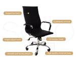 2x Office Chair Gaming Chairs Executive High-Back Computer PU Leather Seat Black