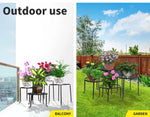 Levede Plant Stand Outdoor Indoor Metal Flower Pots Rack Corner Planter Shelf