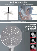 High Pressure Shower Head Set Rain Round Brass Taps Mixer Handheld WELS Silver