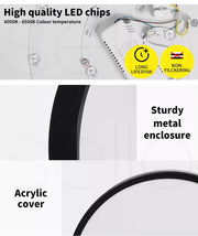 Emitto Ultra-Thin 5CM LED Ceiling Down Light Surface Mount Living Room Black 36W