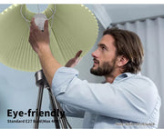 Emitto Modern Tripod Floor Lamp Linen Fabric Lampshade Home Decor Reading Beige