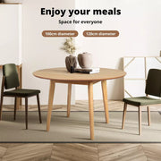 Levede Dining Table Round Rubberwood Base Kitchen Cafe Restaurant 100/120cm