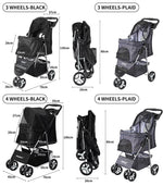 Pawz Pet Stroller Dog Cat Large Carrier Travel Pushchair Foldable Pram 4 Wheels