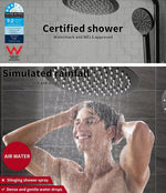 Shower Head High Pressure Set Rain Round Brass Taps Mixer Handheld WELS Black