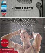 Shower Head High Pressure Set Rain Round Brass Taps Mixer Handheld WELS Black