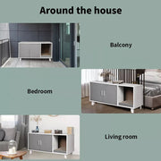 Pawz Enclosed Cat Litter Cabinet Box Furniture Scratch Board Pet House Table