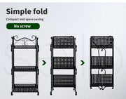 Levede Plant Stand 3 Tiers Outdoor Indoor Metal Flower Pots Rack Garden Shelf