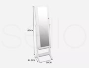 Levede Mirror Jewellery Cabinet Makeup Storage Jewelry Organiser Box Standing