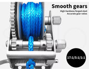 Manan Hand Winch 2000KG /4410LB 3 Speed Manual Car 4WD Boat Marine Trailer 8M