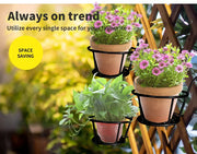 Levede 3x Plant Stand flower Holder Hanging Pot Basket Plant Garden Wall Storage