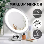 10x Magnifying Makeup LED Mirror 360° Rotation Wall Cosmetic Bathroom Mirrors
