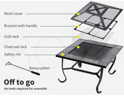 Fire Pit BBQ Grill Pits Outdoor Fireplace Camping Portable Garden Patio Heater.