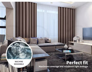 2X Blockout Curtains Blackout Window Curtain Draperies Pair Eyelet Bedroom Decor