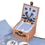2 Person Picnic Basket Willow Baskets Set Insulated Outdoor Blanket StorageGift