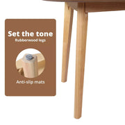 Levede Dining Table Round Rubberwood Base Kitchen Cafe Restaurant 100/120cm