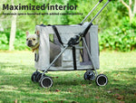 Pawz Large Pet Stroller Dog Cat Carrier Travel Pushchair Foldable Pram 4 Wheels