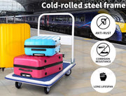 Traderight Folding Platform Trolley Hand Truck Foldable Cart Heavy Duty 300kg